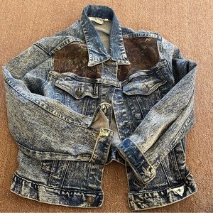 VTG Miller’s Sportific Equestrian Tapestry Denim Jacket Acid Wash Western L